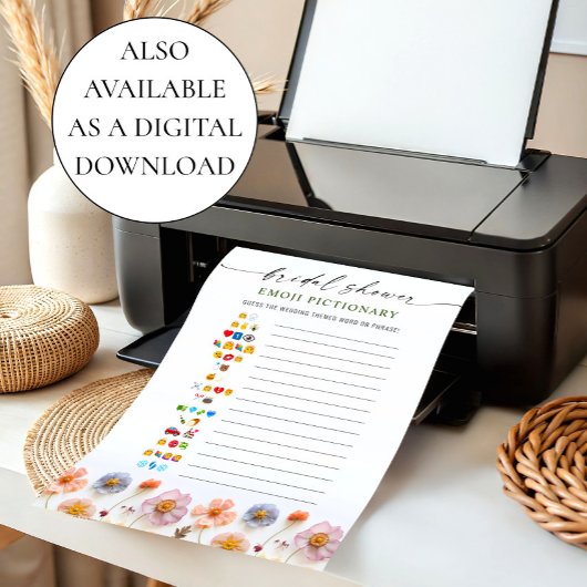 Pastell Pink Boho Wildblumen Bridal Game Card Einladung