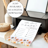 Pastell Pink Boho Wildblumen Bridal Game Card Einladung