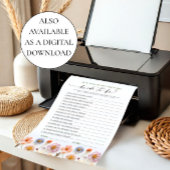 Pastell Pink Boho Wildblumen Bridal Game Card Einladung