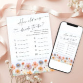 Pastell Pink Boho Wildblumen Bridal Game Card Einladung