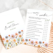 Pastell Pink Boho Wildblumen Bridal Game Card Einladung