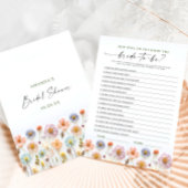 Pastell Pink Boho Wildblumen Bridal Game Card Einladung