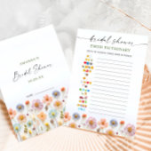 Pastell Pink Boho Wildblumen Bridal Game Card Einladung