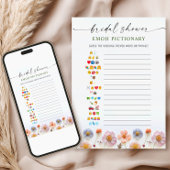 Pastell Pink Boho Wildblumen Bridal Game Card Einladung