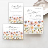 Pastell Pink Boho Wildblumen Probe Abendessen Einladung