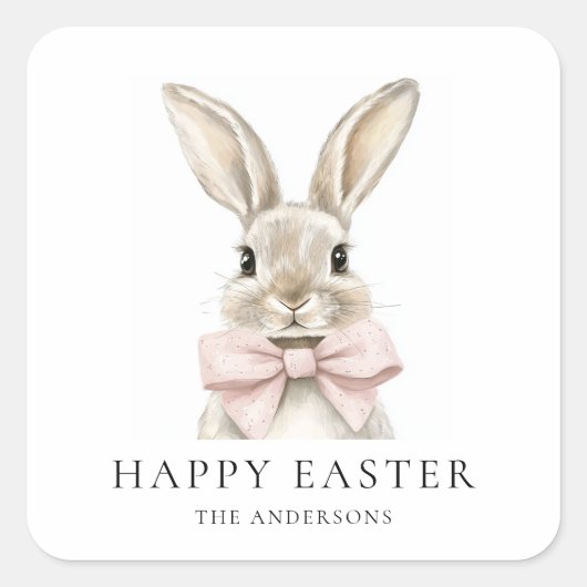 Pastell Pink Bunny Oaster Sticker (Vorderseite)