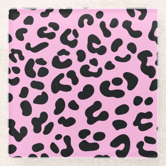 Pastell Pink Cheetah Print Glasuntersetzer (Vorderseite)