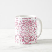 Pastell Pink Damask Tasse (VorderseiteRechts)