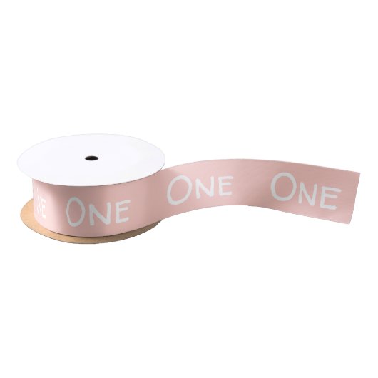 Pastell Pink Erster Geburtstag Satin Ribbon Satinband (Spule)