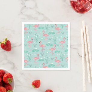 Pastell Pink Flamingos Muster Serviette