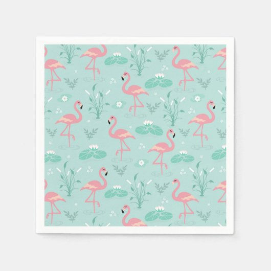 Pastell Pink Flamingos Muster Serviette (Vorderseite)