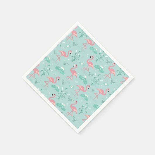 Pastell Pink Flamingos Muster Serviette (Ecke)