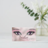Pastell Pink Glitzer Lashes Extension Artist Visitenkarte (Stehend Vorderseite)