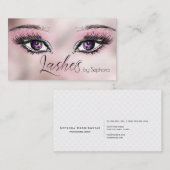 Pastell Pink Glitzer Lashes Extension Artist Visitenkarte (Vorne/Hinten)