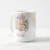 Pastell Pink Gold Glitzer Bridal Brunch Foto Kaffeetasse (Vorderseite Links)