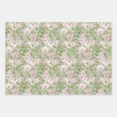 Pastell Pink Green Floral Geschenkpapier Set (Vorderseite)