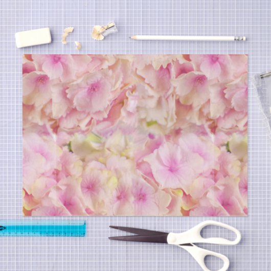 Pastell Pink Hydrangeas Tissue Paper Seidenpapier (Handwerk)