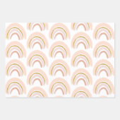 Pastell Pink & Imitate Glitzer Boho Rainbow Muster Geschenkpapier Set (Vorderseite 2)