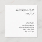 Pastell Pink & Imitate Glitzer Boho Rainbow Quadratische Visitenkarte (Rückseite)