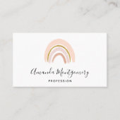 Pastell Pink & Imitate Glitzer Boho Rainbow Visitenkarte (Vorderseite)