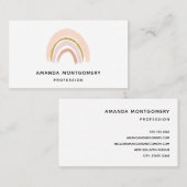 Pastell Pink & Imitate Glitzer Boho Rainbow Visitenkarte (Vorne/Hinten)