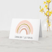 Pastell Pink & Imitate Glitzer Boho Rainbow Wohlfü Karte (Gelbe Blume)