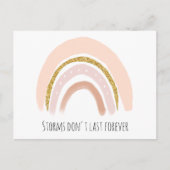 Pastell Pink & Imitate Glitzer Boho Rainbow Wohlfü Postkarte (Vorderseite)
