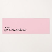Pastell Pink Kalligraphie Name | Stilvoll einfach Yogamatte (Vorderseite (Horizontal))