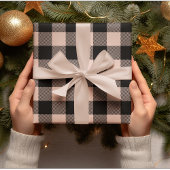 Pastell Pink Kariertes Weihnachtswackelpapier Geschenkpapier