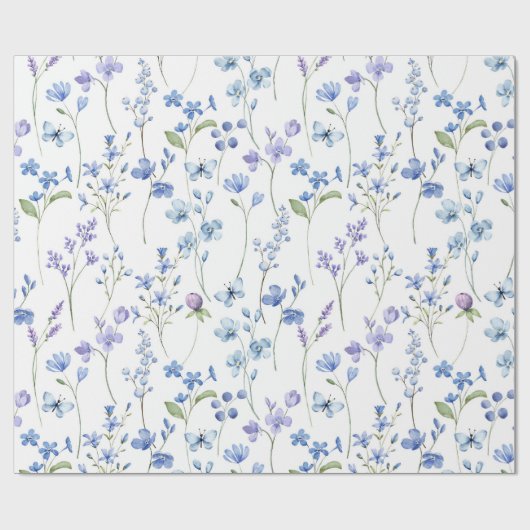 Pastell Pink Lavender Frühlingsfloral Geschenkpapier (Flach)