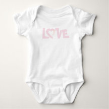 Pastell Pink Liebe Heart Baby Bodysuit