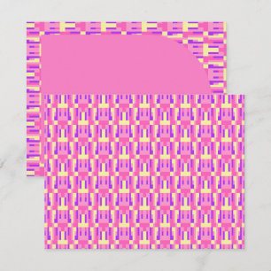 Pastell-Pink-Lila geometrisches Pixel-Block-Muster Dankeskarte