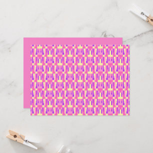 Pastell-Pink-Lila geometrisches Pixel-Block-Muster Einladung
