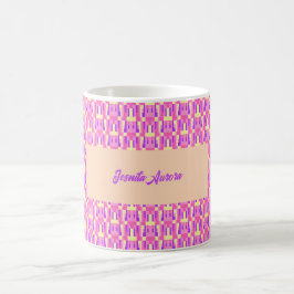 Pastell-Pink-Lila geometrisches Pixel-Block-Muster Kaffeetasse