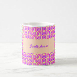 Pastell-Pink-Lila geometrisches Pixel-Block-Muster Kaffeetasse
