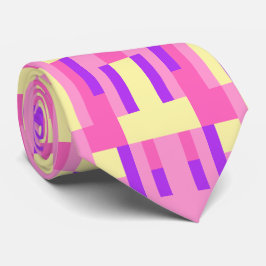 Pastell-Pink-Lila geometrisches Pixel-Block-Muster Krawatte