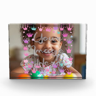 Pastell Pink Lila Princess Crown Foto Border
