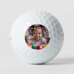 Pastell Pink Lila Princess Crown Foto Border Golfball