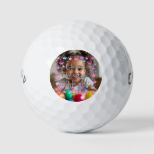Pastell Pink Lila Princess Crown Foto Border Golfball