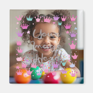 Pastell Pink Lila Princess Crown Foto Border Magnet