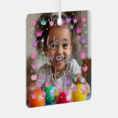 Pastell Pink Lila Princess Crown Foto Border Ornament Aus Metall (Vorderseite Rechts)