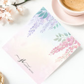Pastell Pink Lila Wisteria Blume Personalisiert Notizblock