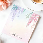 Pastell Pink Lila Wisteria Blume Personalisiert Notizblock