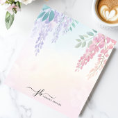 Pastell Pink Lila Wisteria Blume Personalisiert Notizblock