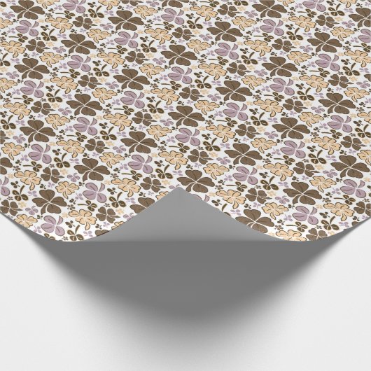 Pastell Pink Lucky Kleeblätter Kleeblatt Geschenkpapier (Ecke)