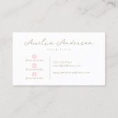 Pastell Pink Moderne Berufliche soziale Medien Visitenkarte (Rückseite)