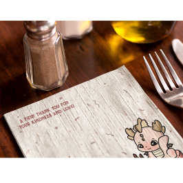 Pastell Pink Niedlich Cake Baby Dragon Serviette