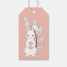 Pastell Pink Oaster Bunny Doll Tag