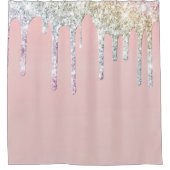 *~* Pastell Pink OMBRE GLITZER Tropfen Magenta AP7 Duschvorhang (Vorderseite)