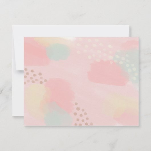 Pastell Pink Peach Abstrakt Art Vielen Dank Dankeskarte (Rückseite)